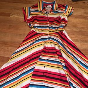 NWOT Unique Vintage Striped Swing Dress